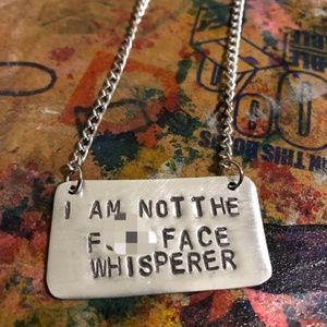 Handstamped profanity adult humor necklace